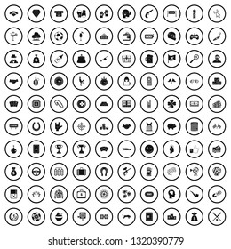 100 gambling icons set in simple style for any design vector illustration