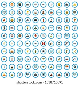 100 gameplay icons set in flat style for any design vector illustration