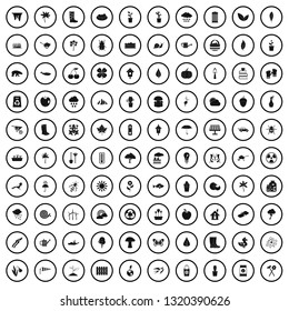 100 garden stuff icons set in simple style for any design vector illustration