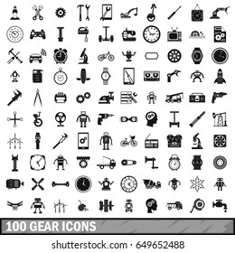 100 gear icons set in simple style for any design vector illustration