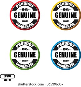 100% Genuine guarantee, Button, label and sign - Vector illustration