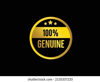 Iconos 100% genuinos, ilustración vectorial de logotipo