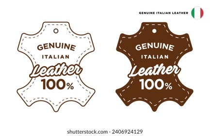 100% genuine italian leather logo or symbol for products