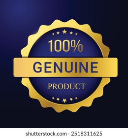 100% ilustração vetor produto genuíno com rótulo