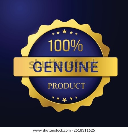 100% genuine product vector illustration with label