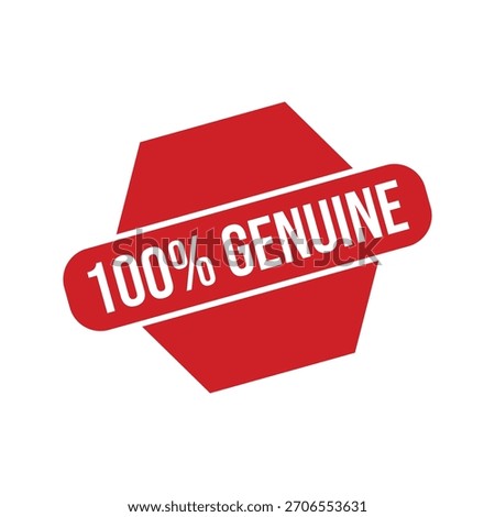 100% Genuine Rubber Stamp. Red 100% Genuine Rubber Grunge Stamp Seal Vector Illustration - Vector