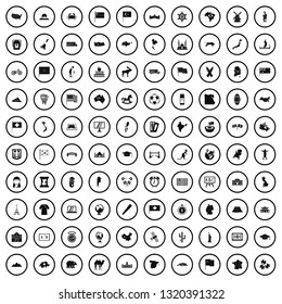 100 geography icons set in simple style for any design vector illustration
