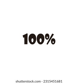 100%, geometric symbol simple logo vector