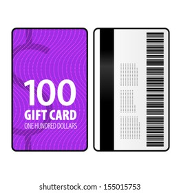 A $100 gift card in a bright, bold design in portrait format.