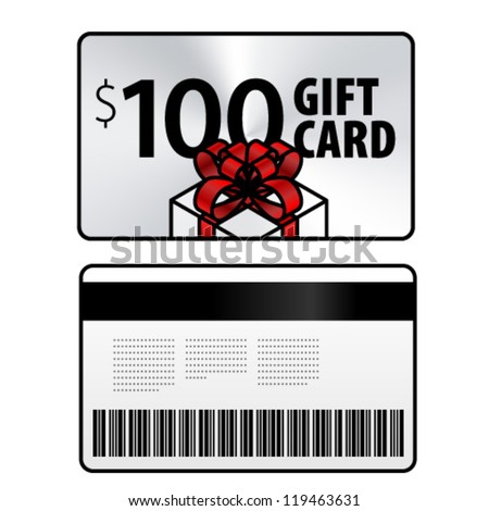 100 Gift Card Front Back Shown Stock Vector (Royalty Free ...