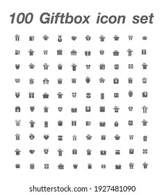 100 vector de conjunto de iconos Giftbox