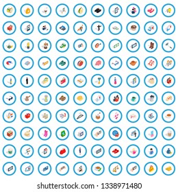 100 girl icons set in isometric 3d style for any design vector illustration