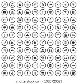100 glasses icons set in simple style for any design vector illustration