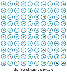100 globe icons set in isometric 3d style for any design vector illustration