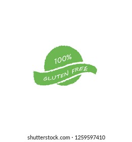 100% Gluten Free food label. Vector illustration