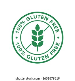 100% gluten free icon product label vector image