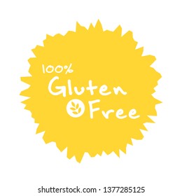 100% gluten free icon. Vector illustration.