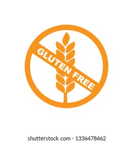 100% Gluten Free sticker for food. Gluten free label vector 