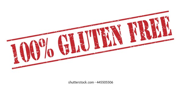 100% gluten free vector stamp on white background