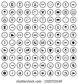 100 golf icons set in simple style for any design vector illustration