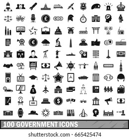 100 government icons set in simple style for any design vector illustration