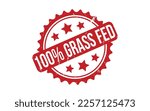 100% Grass Fed Rubber Stamp Seal Vector