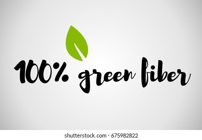 100% green fiber  text green leaf black white logo vector creative company icon design template color colorful black background handwritten handwriting