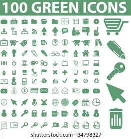 100 iconos verdes. vector