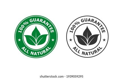 100% Guarantee - All Natural Logo Template Illustration