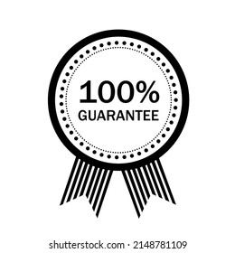 100% de garantía. Icono de marca. Ilustración vectorial plana.