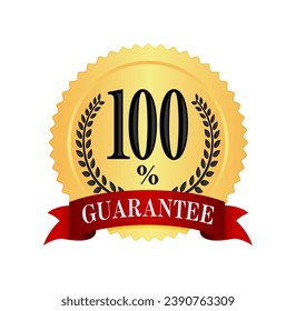 100% guarantee badge (label) illustration