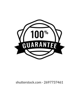 100% Garantie Badge Line Vektor Template Design Illustration