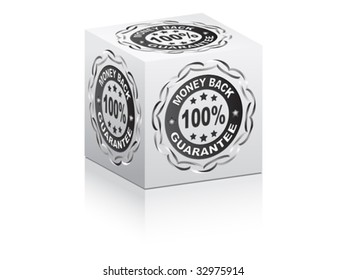 100 % GUARANTEE box vector illustration