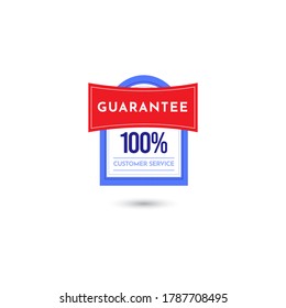 100% Guarantee Customer Service Badge Logo Vector Template Design Illustration