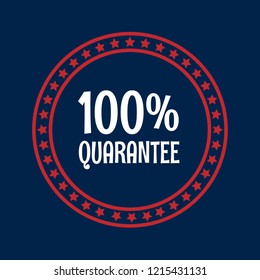 100 guarantee emblem, label, badge. vintage stamp.package label. vector illustration