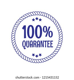 100 guarantee emblem, label, badge. vintage stamp.package label. vector illustration