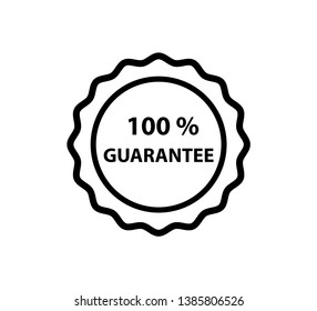 100% Guarantee label icon flat trendy