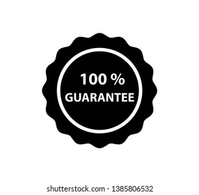 100% Guarantee label icon flat trendy