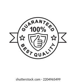 100% guarantee label sign. Customer satisfaction guaranteed badges vector.