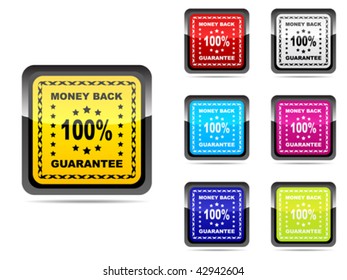 100 % de la ilustración vectorial de la etiqueta GUARANTEE