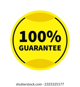 100 Guarantee In Orange Color And Rectangle Shape With White Line For Business
