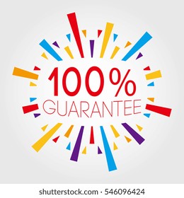 100% guarantee. Poster, Banner, Greeting Template. Vector Illustration