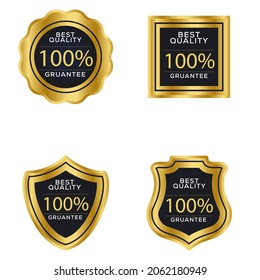 100% garantía de satisfacción etiqueta de logotipo dorado