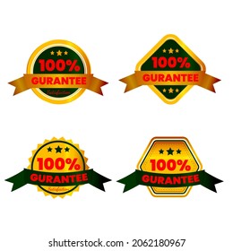 100% garantía de satisfacción etiqueta de logotipo dorado
