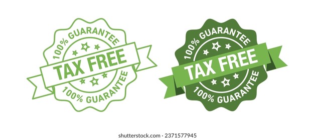 100% GUARANTEE TAX FREE vector symbol set