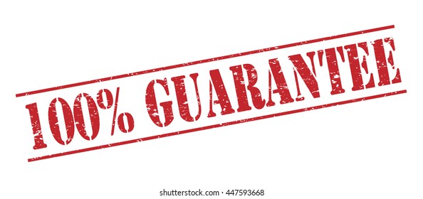 100% guarantee vector stamp on white background