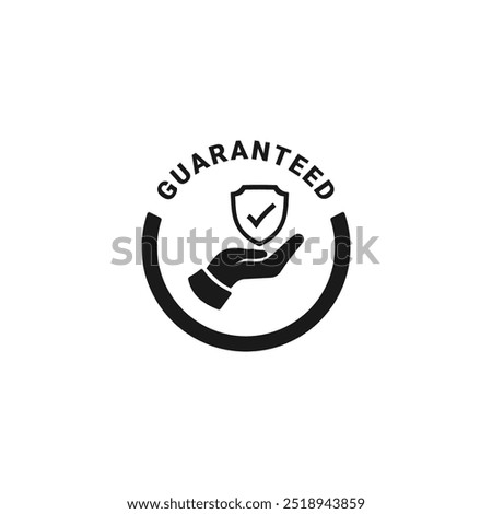 100% guaranteed icon or 100% Satisfaction Guarantee Sign Vector Isolated in Flat Style. 100% guaranteed Guaranteed Label Vector for product packaging. 100% Satisfaction Label Vector Isolated.