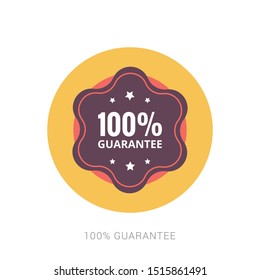 100% GUARANTEED LABEL , Guaranteed tags badge, guaranteed label. Yellow theme concept