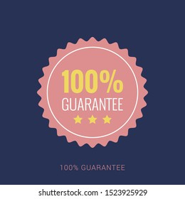 ETIQUETA 100% GARANTIZADA, placa de etiquetas garantizadas, etiqueta garantizada. Icono plano mínimo