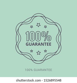 100% GUARANTEED LABEL , Guaranteed tags badge, guaranteed label
